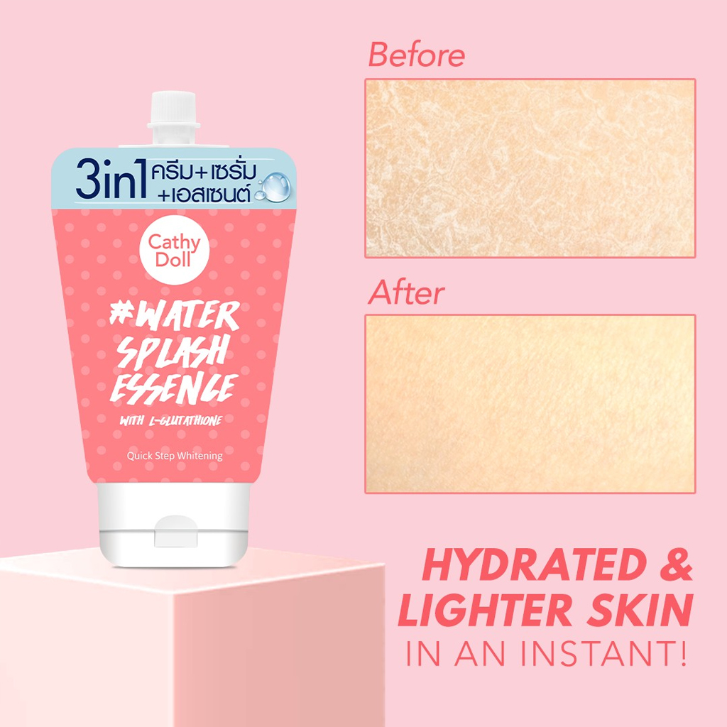 cathy doll water splash essence with l glutathione ครีมน้ำแตก เคที่ดอลล์ 3 in 1 สวีทดรีม วอเตอร์สแปรช เอสเซ้นต์ Cathy Doll  Water Splash Essence with L-Glutathione 6g