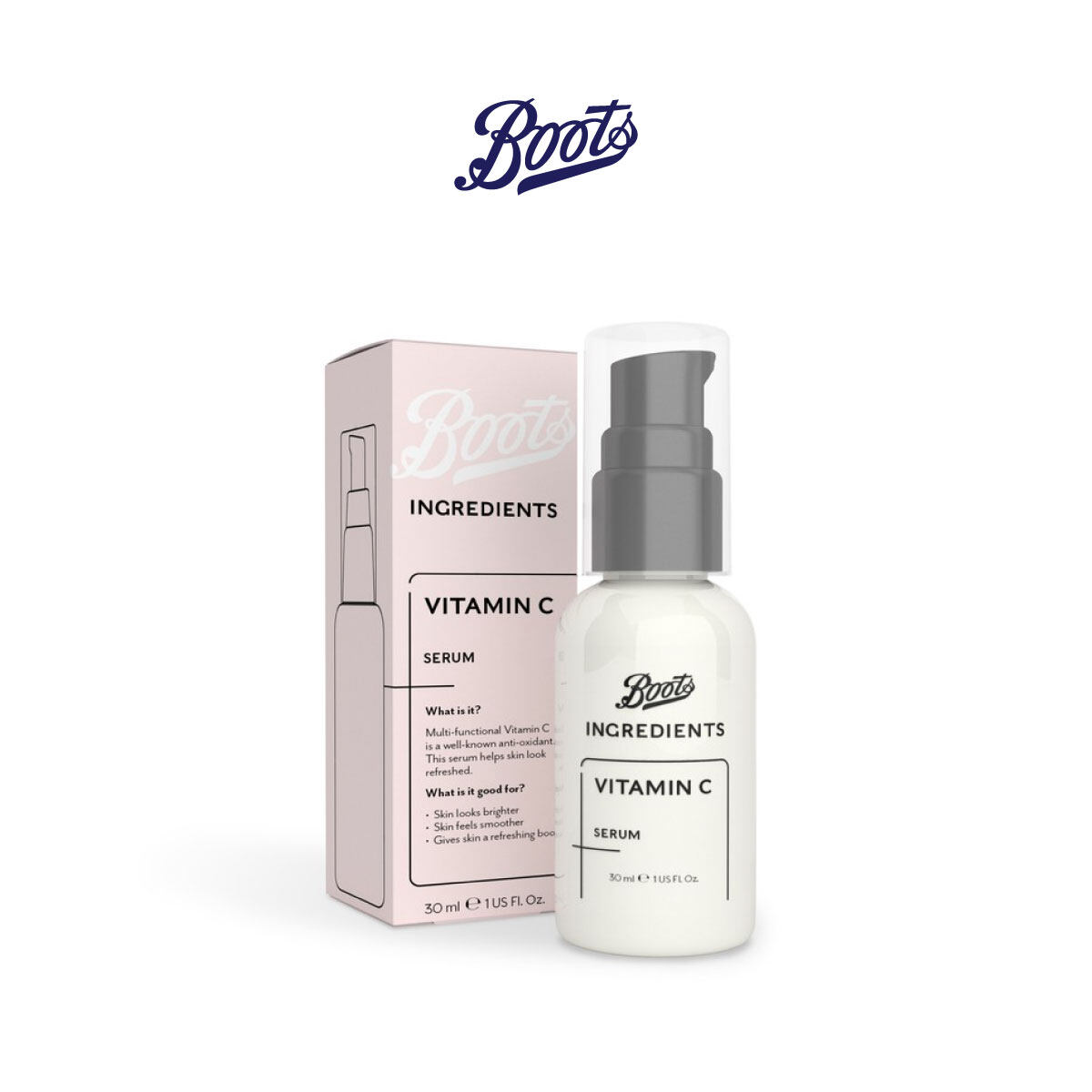 Boots Ingredients Vitamin C Brightening Intensive Serum 30ml บู๊ทส์ อินกรีเดียนส์ วิตามิน ซี เซ