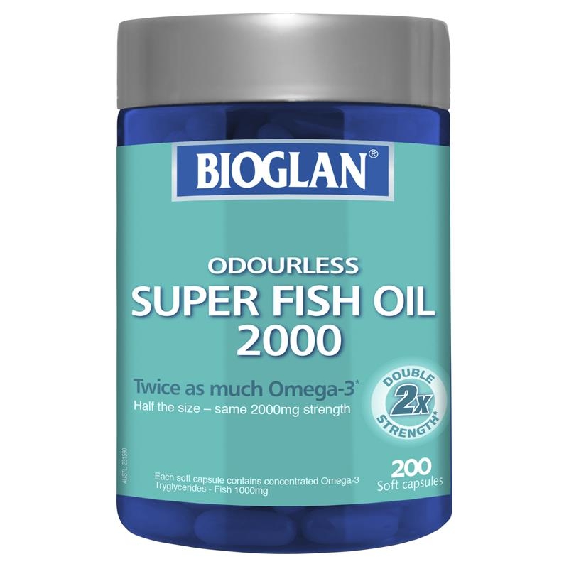 โปรโมชั่นถึงสิ้นเดือนนี้ EXP 02/23 Bioglan Super Fish Oil 2000mg 200 Capsules ฉลากออสเตรเลีย AUST L 236450
