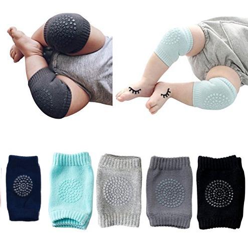 ชุดรองเข่าป้องงกันเข่า, รองเข่าทารก, ขา, 5 สีให้เลือก   Kids Crawling Knee Protectors with Grips, Infant Knee Pads, Leg Warmers, 5 Colors Available