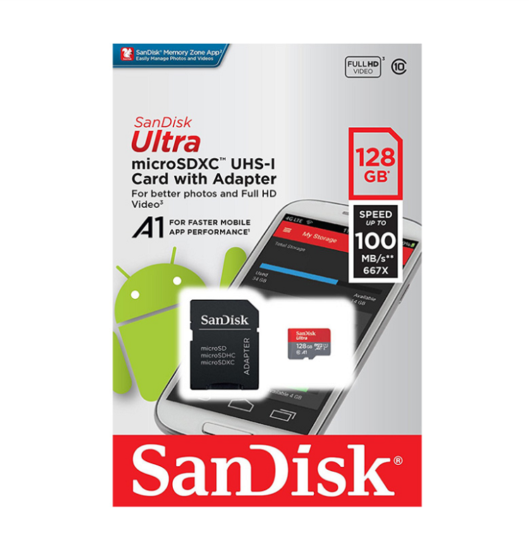 ซื้อหนึ่งแถมหนึ่ง SanDisk Ultra microSDXC C10 100MB/s R-128GB U1 A1 UHS-1 4x6 10Y (SDSQUAR_128G_GN6MN) ( เมมโมรี่การ์ด ไมโครเอสดี การ์ด ) การ์ดหน่วยความจำ