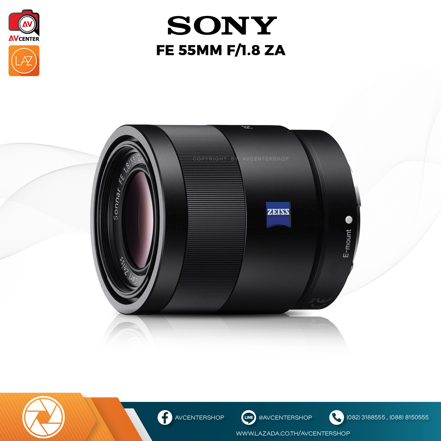 เลนส์ Sony FE 55 mm. F1.8 ZA [รับประกัน 1 ปี By AVcentershop] | Lazada ...