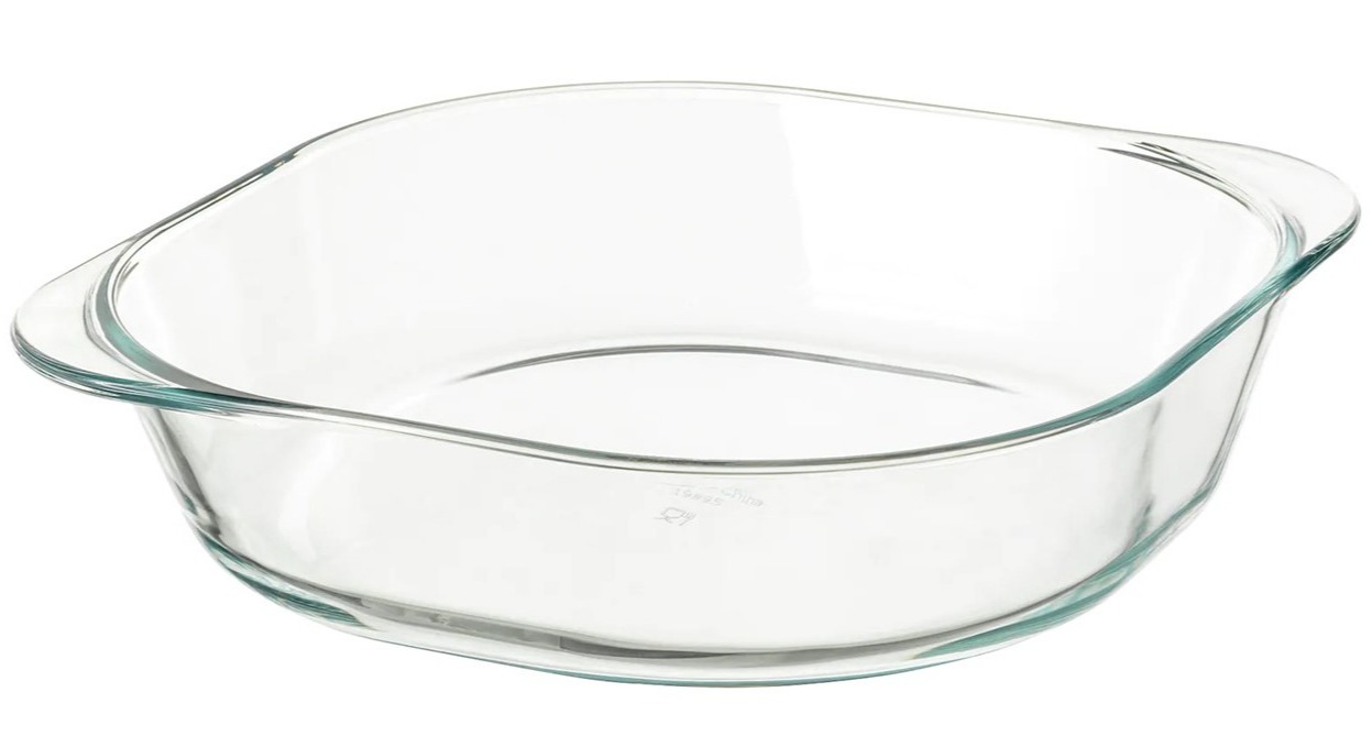 FÖLJSAM Oven dish, clear glass, 24.5x24.5 cm (เฟิลย์แซม จานอบ, แก้วใส, 24.5x24.5 ซม.)