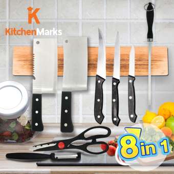 KitchenMarks ชุดมีดสแตนเลส 8 ชิ้น ชุดเซทมีด ชุดมีดอเนกประสงค์ อุปกรณ์ทำครัว ชุดเครื่องครัว มีด มีดทำครัว knife 8 pcs HomeHuk โฮมฮัก