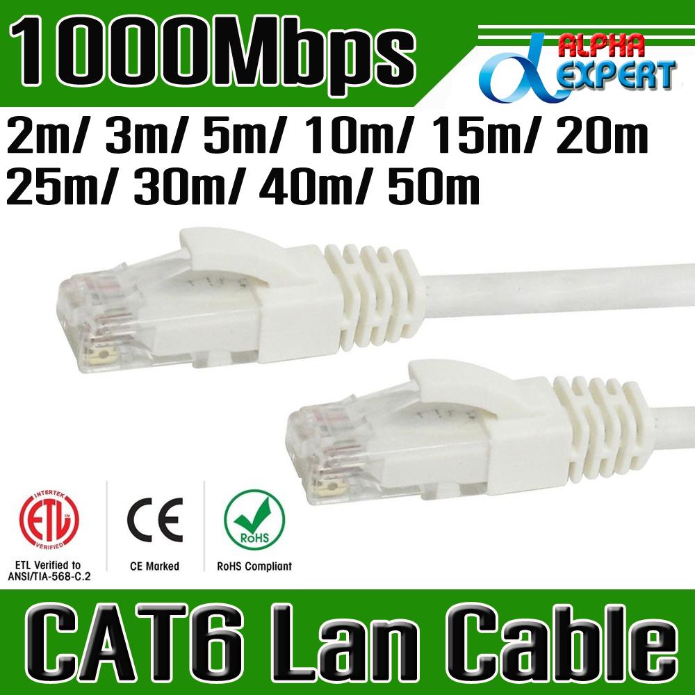 สายแลนสำเร็จรูป CAT6 , สายแพทคอร์ด Cat 6 Patch Cord , Ethernet Cable High Speed RJ45 CAT6 Network LAN Cable  2m / 3m / 5m / 10M / 15m / 20m / 25m / 30m / 40m / 50m
