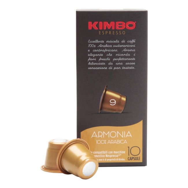 Kimbo Original **Armonia** 100% Arabica Espresso Capsules [Compatible w/ Nespresso Machines]
