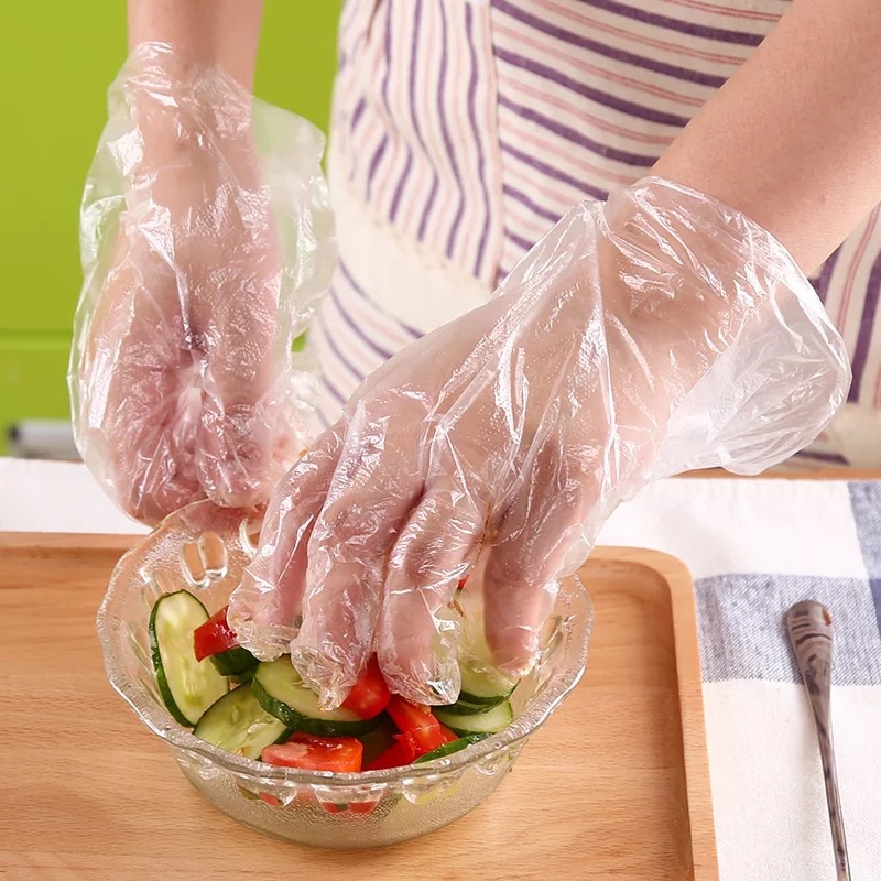 ถุงมือพลาสติก80-100 ชิ้น พร้อมส่ง ถุงมือเอนกประสงค์ ถุงมือใช้แล้วทิ้ง ถุงมือทำอาหาร ถุงมือ ถุงมือใส ถุงมือในครัว ครัว อุปกรณ์ครัว