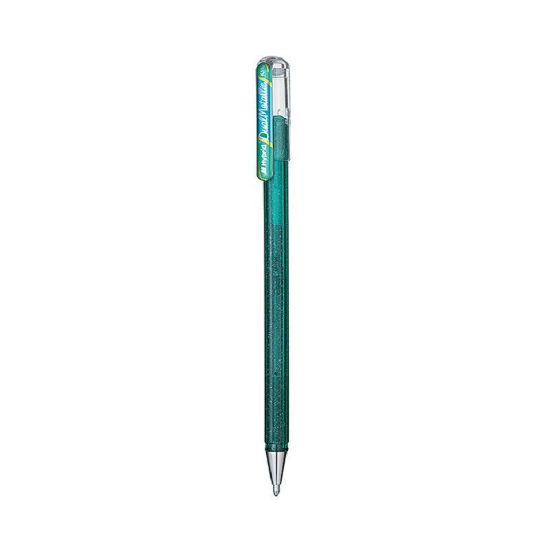 Electro48 เพนเทล ปากกาหมึกเจลผสมกลิตเตอร์ รุ่น Hybrid Dual Metallic K110-DDX ขนาด 1.0 มม. หมึกเจลสีเขียว
