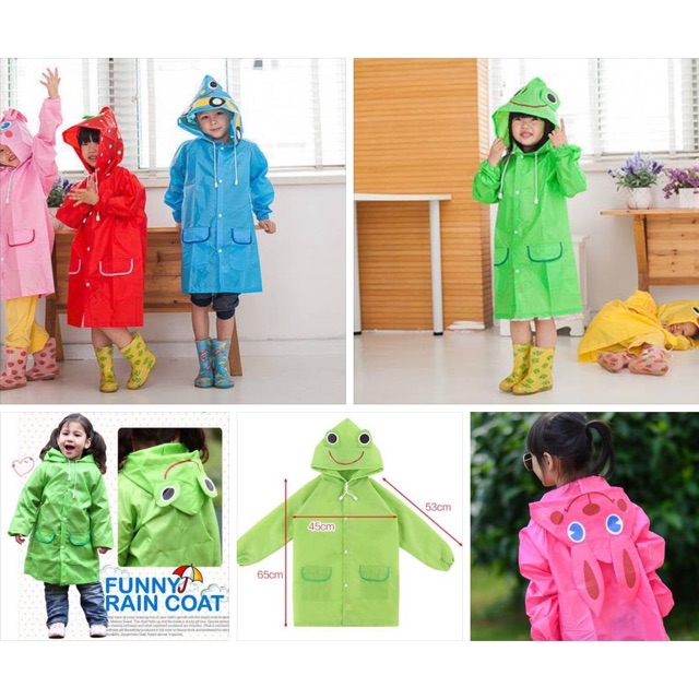เสื้อกันฝนเด็ก สไตล์เกาหลี สำหรับเด็กๆความสูง90-130CM