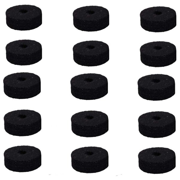 Round Soft Black Cy/Mb Stand Felt Washer Replacement, Suitable for 15 Sets of Drums