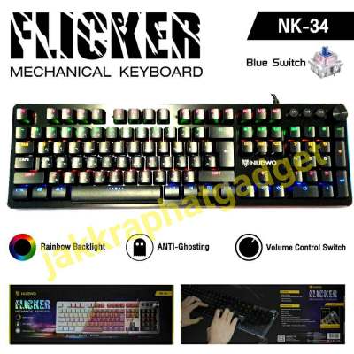 คีย์บอร์ดเกมมิ่ง NUBWO FLICKER MECHANICAL KEYBOARD NK-34 (ประกัน 1 ปี)