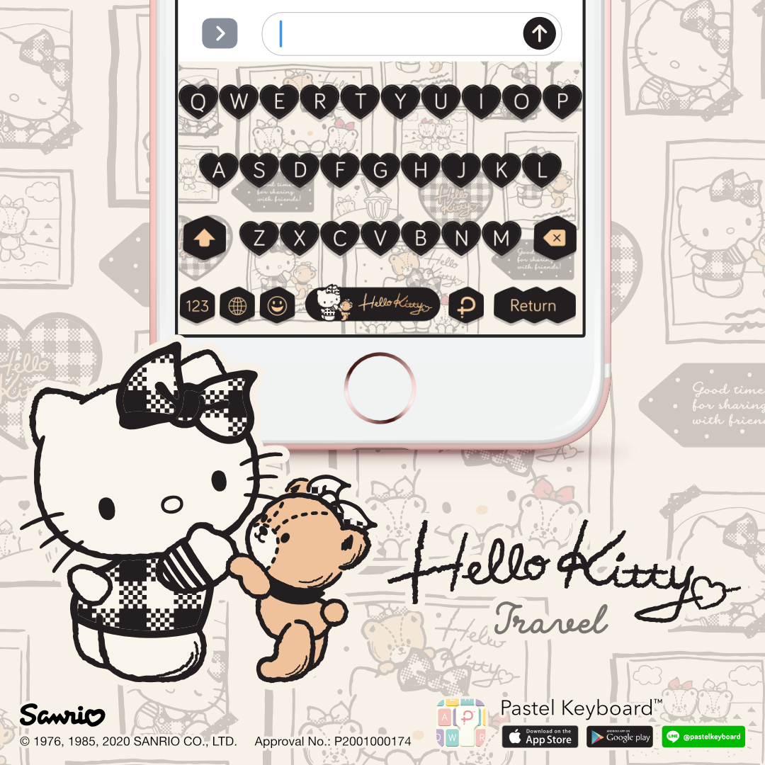 Hello Kitty Travel Keyboard Theme⎮ Sanrio (E-Voucher) for Pastel Keyboard App