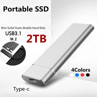 New Mini 2TB SSD High Speed Portable External M.2 Solid State Disk Mass Storage USB 3.1 Type-C Interface 2TB / 1TB Memory Metal Material Plug and Play