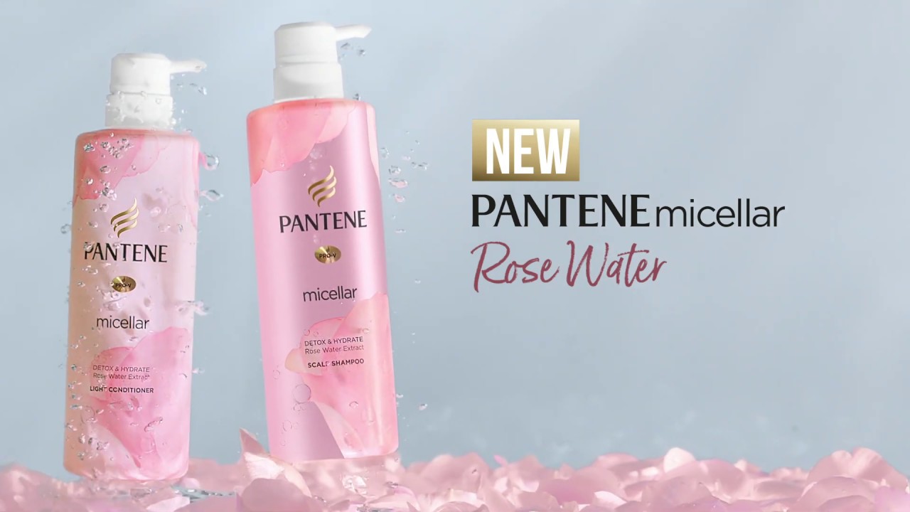 Pantene Micellar Detox And Hydrate Water Rose Set Shampoo Conditioner แพนทีน ไมเซล่า ดีทอกซ์