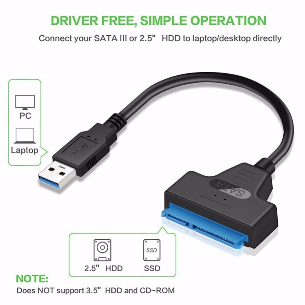Usb 3.0 Sata 3 Cable Sata To Usb Adapter Up To 6 Gbps 2.5 External Ssd Hdd Hard Drive 22-Pin Install Computer Cable Connector. 