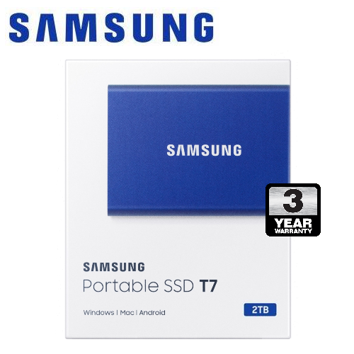 Samsung 2TB T7 Portable SSD USB3.2 (Blue)