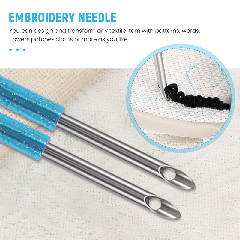 Punch Needle Tool Kit Embroidery Stitching Punch Needle & Needle Threader Embroidery Poking Cross Stitch Tools Knitting