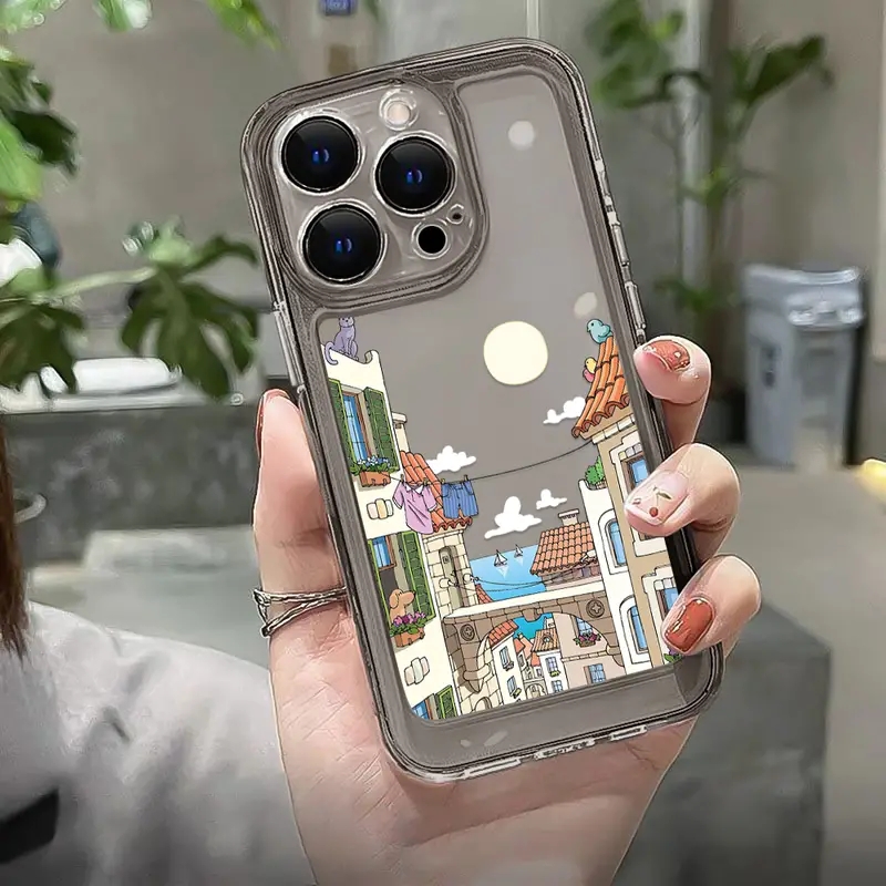 Ốp Điện Thoại TPU Mềm Trong Suốt Chống Sốc Bảo Vệ Camera Cho IPhone 11 14 13 12 Pro Max XS X XR 7 + 8 6 6S Plus Sự Bảo Vệ