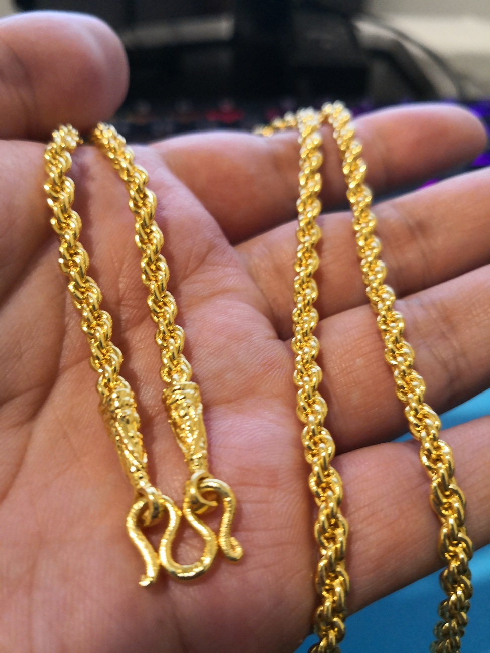 【JP00-2024001】 ทองปลอม ╠หนัก 2 บาท╣╠ยาว 24 นิ้ว╣ ทองเคลือบ ทองชุป ทองปลอมเหมือนจริง คุณภาพดี ชุปทอง เคลือบแก้ว กันหมอง ทองเค หุ้มทอง