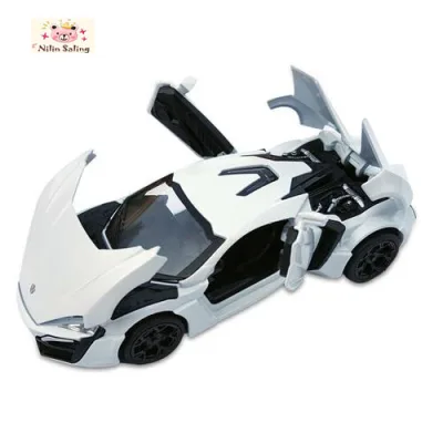 Nilin Saling car Lykan Hypersport alloy die-casting model car sound and light pull back car toy gift