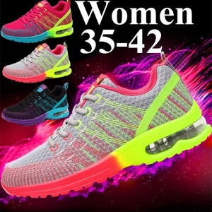 สินค้า รองเท้าวิ่งกีฬาผู้หญิงกลางแจ้งระบายอากาศสบายรองเท้าน้ำหนักเบารองเท้าผ้าใบตาข่ายกีฬา 35-42