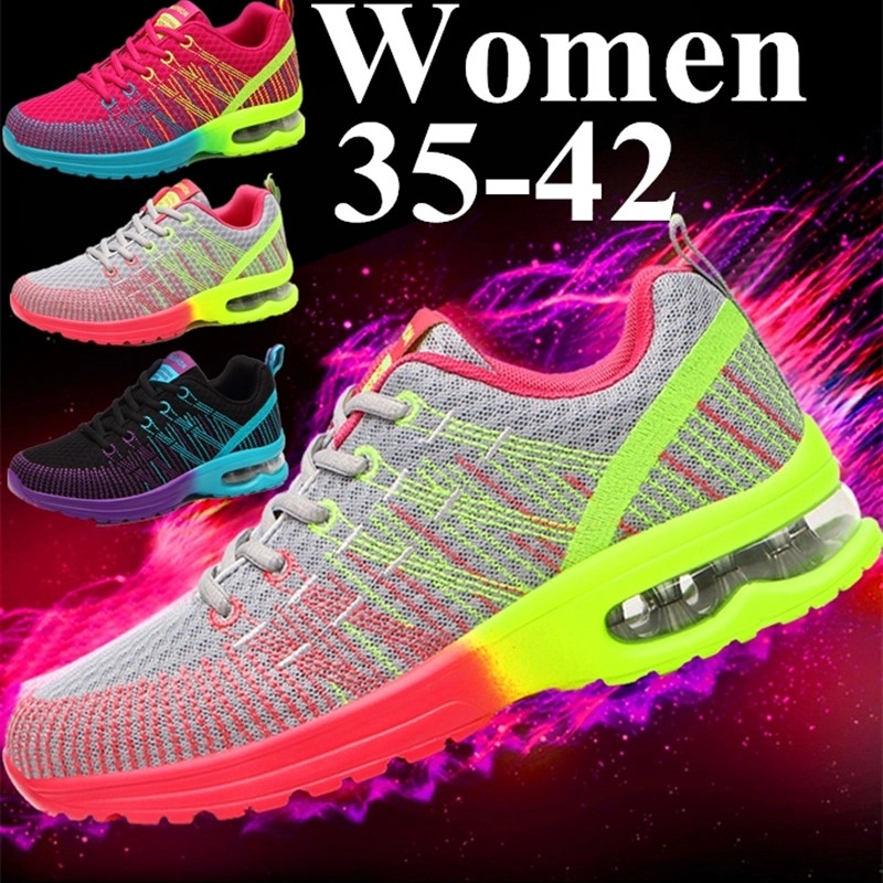 ภาพหน้าปกสินค้ารองเท้าวิ่งกีฬาผู้หญิงกลางแจ้งระบายอากาศสบายรองเท้าน้ำหนักเบารองเท้าผ้าใบตาข่ายกีฬา 35-42
