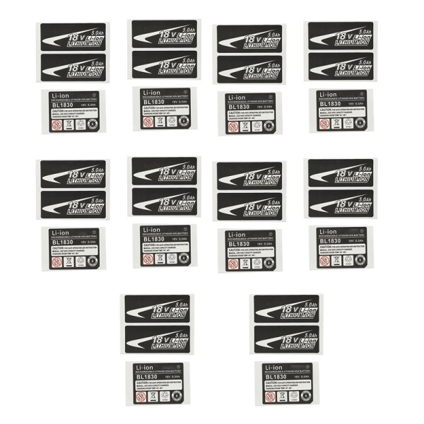 10 Sets of BL1830 Label Lithium Ion Battery 18V Sticker Label Suitable for Makita 18V Battery Logo