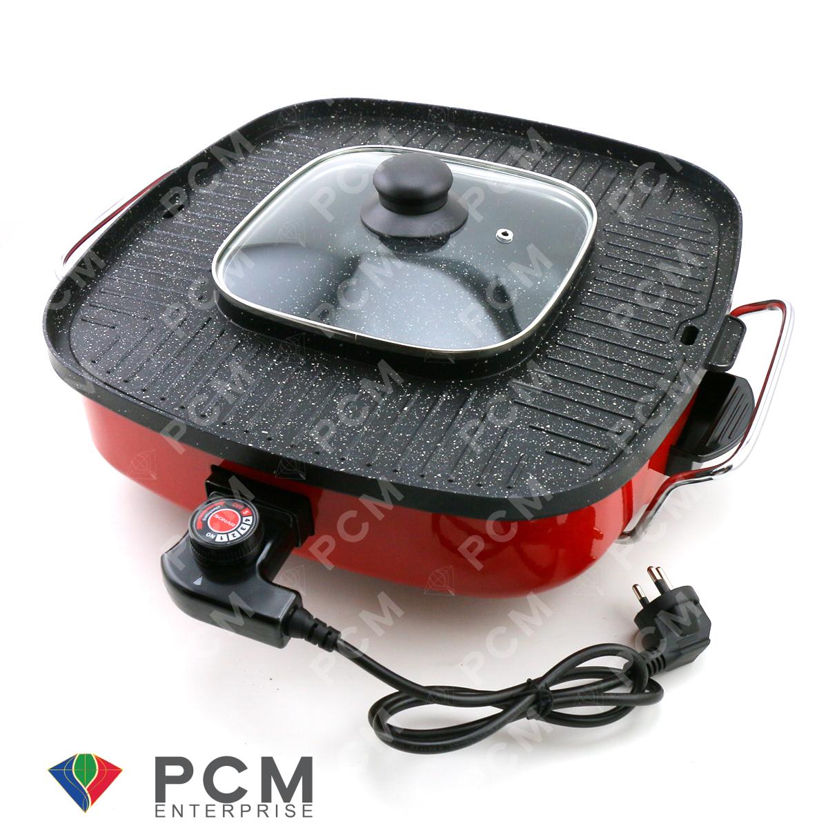 SONAR (PCM) หม้อสุกี้ไฟฟ้า กะทะปิ้งย่าง เตาย่างบาบีคิวไฟฟ้า ใหญ่ จุใจ 15 นิ้ว 2 IN 1 รุ่น SF-M51