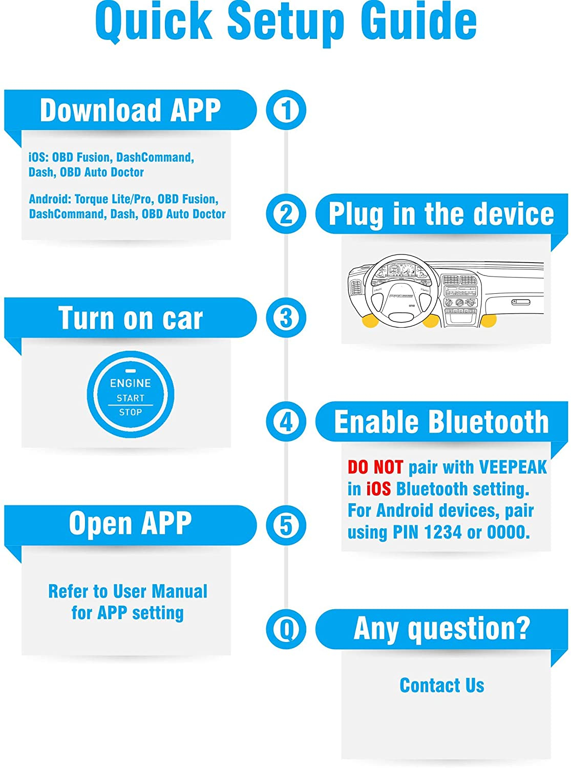 Veepeak obdcheck ble obd2 bluetooth scanner auto obd ii diagnostic scan