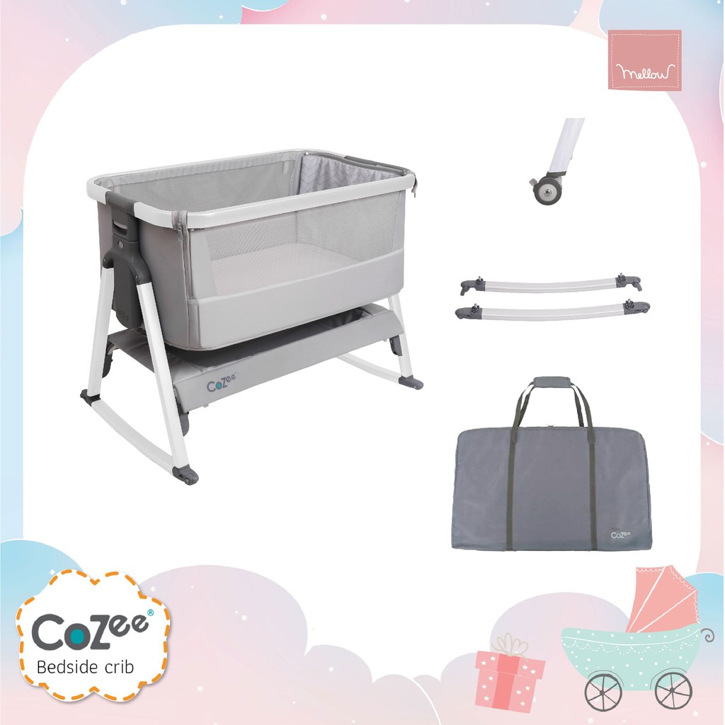 Tutti Bambini - Cozee Lite Bed side crib with Rocking - เตียงนอนเด็กสำหรับวางข้างเตียง แบบโยกได้