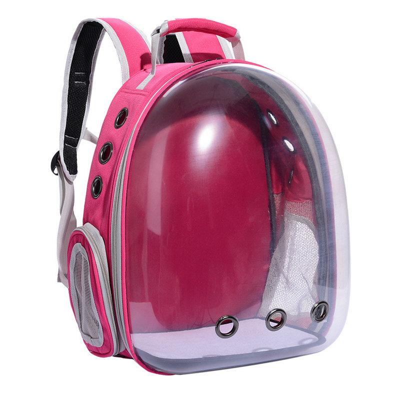 YOYOCAM ถูกที่สุด กระเป๋าหมา กระเป๋าแมว แคปซูลใส เป้ใส อคิริคใส แคปซูลอวกาศ กระเป๋าใส่สัตว์เลี้ยง ( สีเหลือง) Pet Dog Cat Backpack breathable Transparent (PINK Color)
