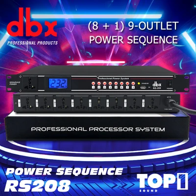 DBX RS-208 เวอร์ชัน USBเครื่องกรองกระแสไฟฟ้าและลดทอนสัญญาณรบกวน รุ่น ปลั๊กไฟ หน่วงเวลา sequence power control Equipment protectionปลั๊กรางจ่ายไฟสำหร