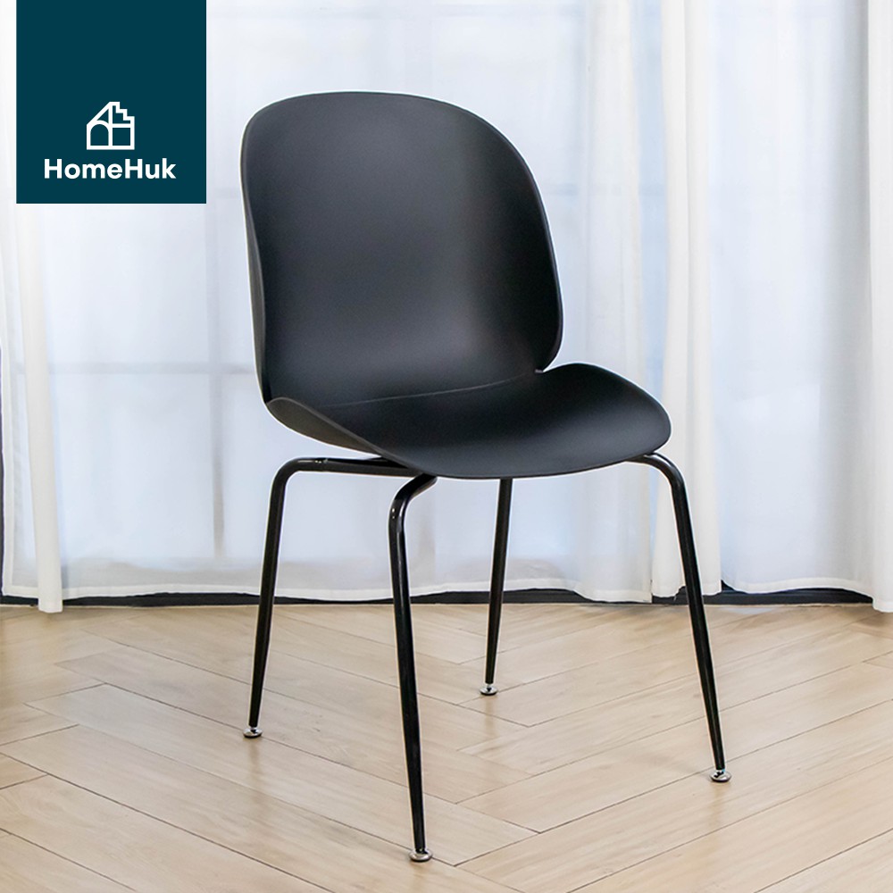 [เงินคืน10%] HomeHuk เก้าอี้กินข้าว พนักพิงโค้ง ฐานโครงเหล็ก เก้าอี้คาเฟ่ เก้าอี้มินิมอล เก้าอี้ทำงาน เก้าอี้พลาสติก