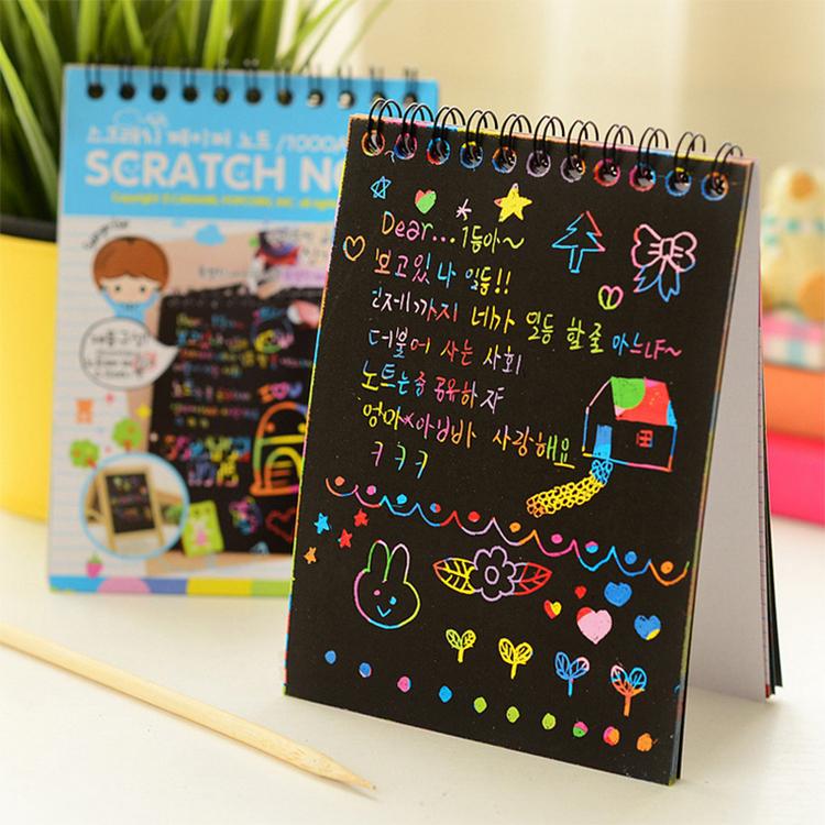 Kids Stationery Set Notebook Stylus Scratch Paper Note Drawing Educational Toys