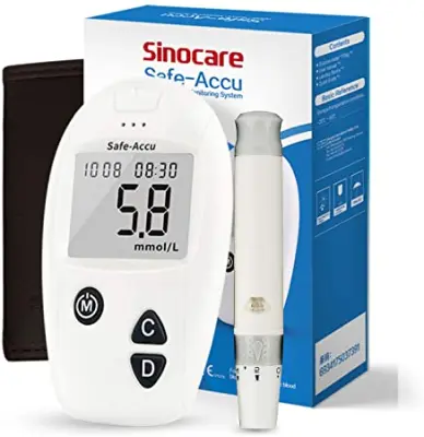 เครื่องตรวจวัดระดับน้ำตาล เครื่องตรวจน้ำตาล Sinocare Safe-Accu