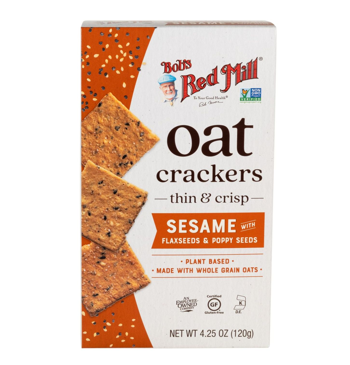 Bob's Red Mill Oat Crackers Sesame บ็อบส์ เรด มิลล์ โอ๊ต เครกเกอร์ ผสม