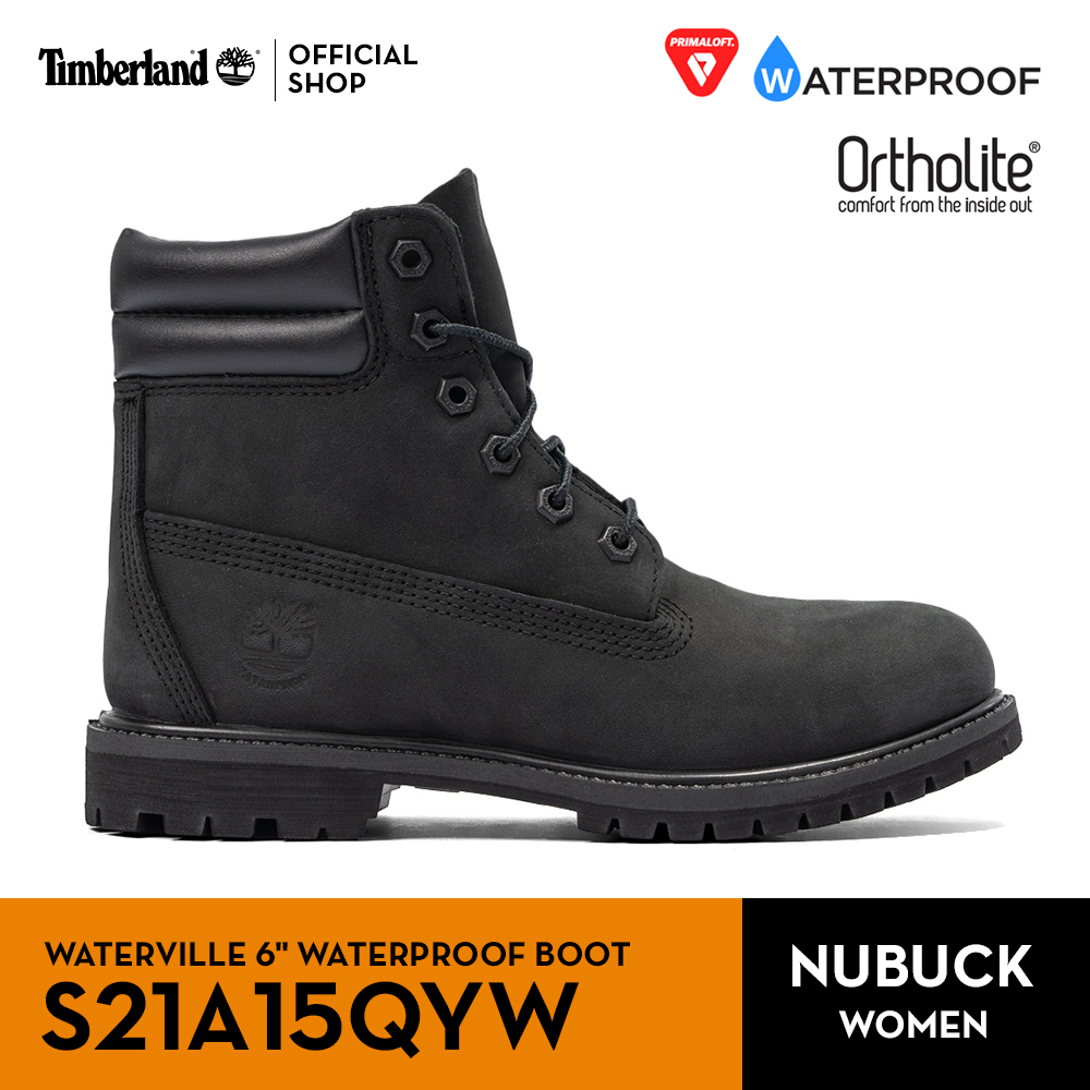 Timberland Women's Black Nubuck Leather Classic Waterproof 6-inch Boots (S21A15QYW)