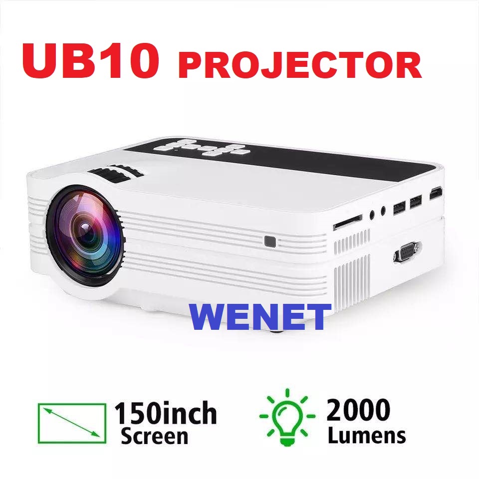 NEWEST 2020-UB10 Mini Projector UB10 Portable 3D LED Projector 2000Lumens TV Home Theater LCD Video USB VGA Support 1080P HD Beamer