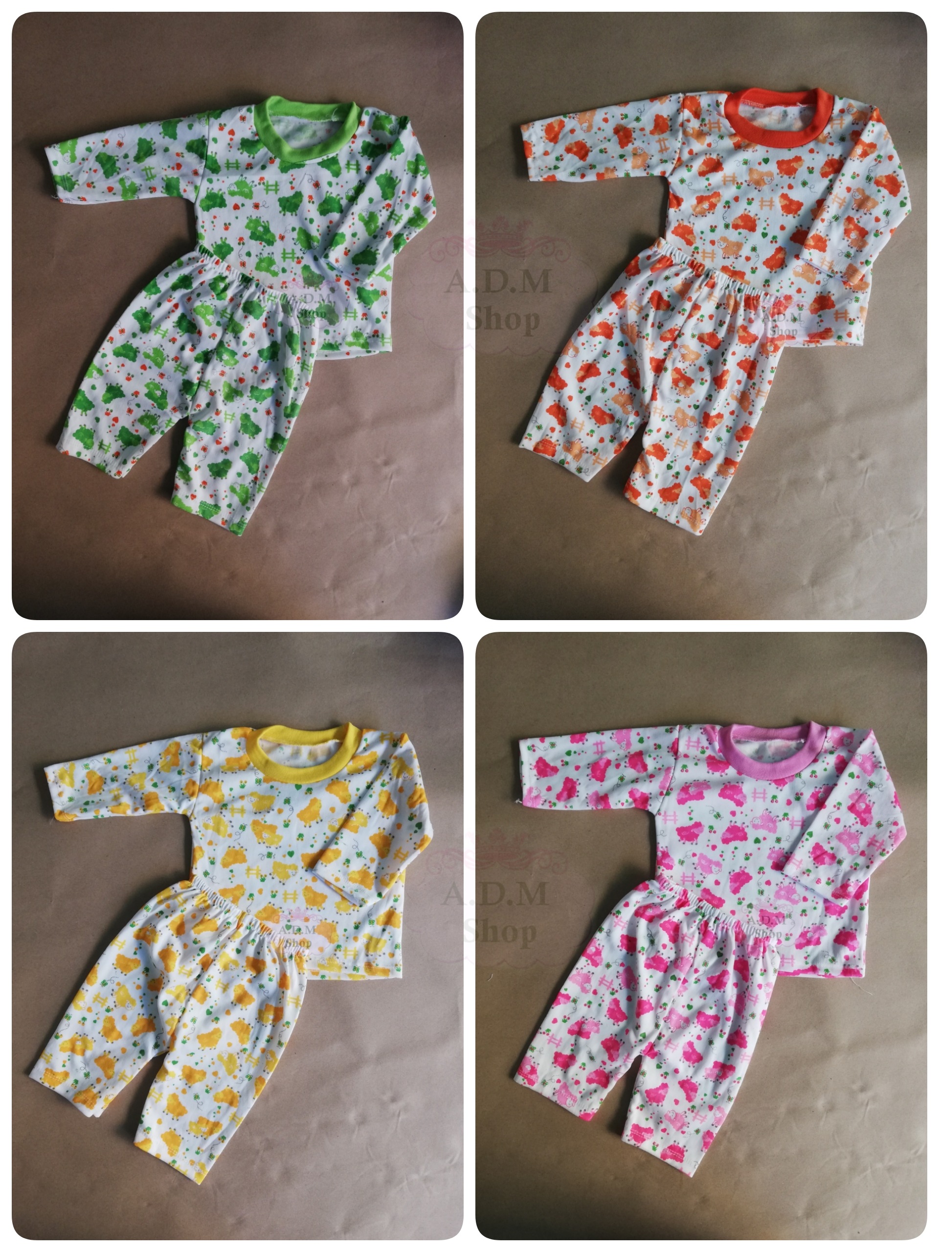เสื้อผ้าเด็กเล็ก ชุดกันหนาวเด็กเล็ก ชุดนอนเด็กเล็ก เสื้อแขนยาวคอกลม+กางเกง (3เดือน - 1ปี)