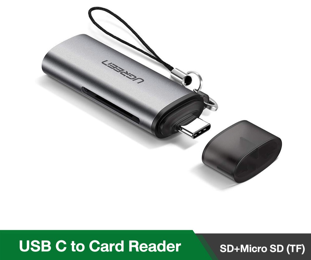 (ส่งจากไทย) UGREEN เครื่องอ่านการ์ด Card Reader 50704 รุ่น P30 S10 Note 10 SD TF OTG Type C for PC/Mobile
