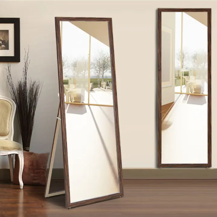 ลดราคา กระจกเต มต ว กระจก กระจกต งพ น ต ดผน งได กระจกเงาส องเต มต ว fullbody mirror กระจกห องแต งต ว กรอบไม สวยงาม กระจกส องต ว กระจกยาว