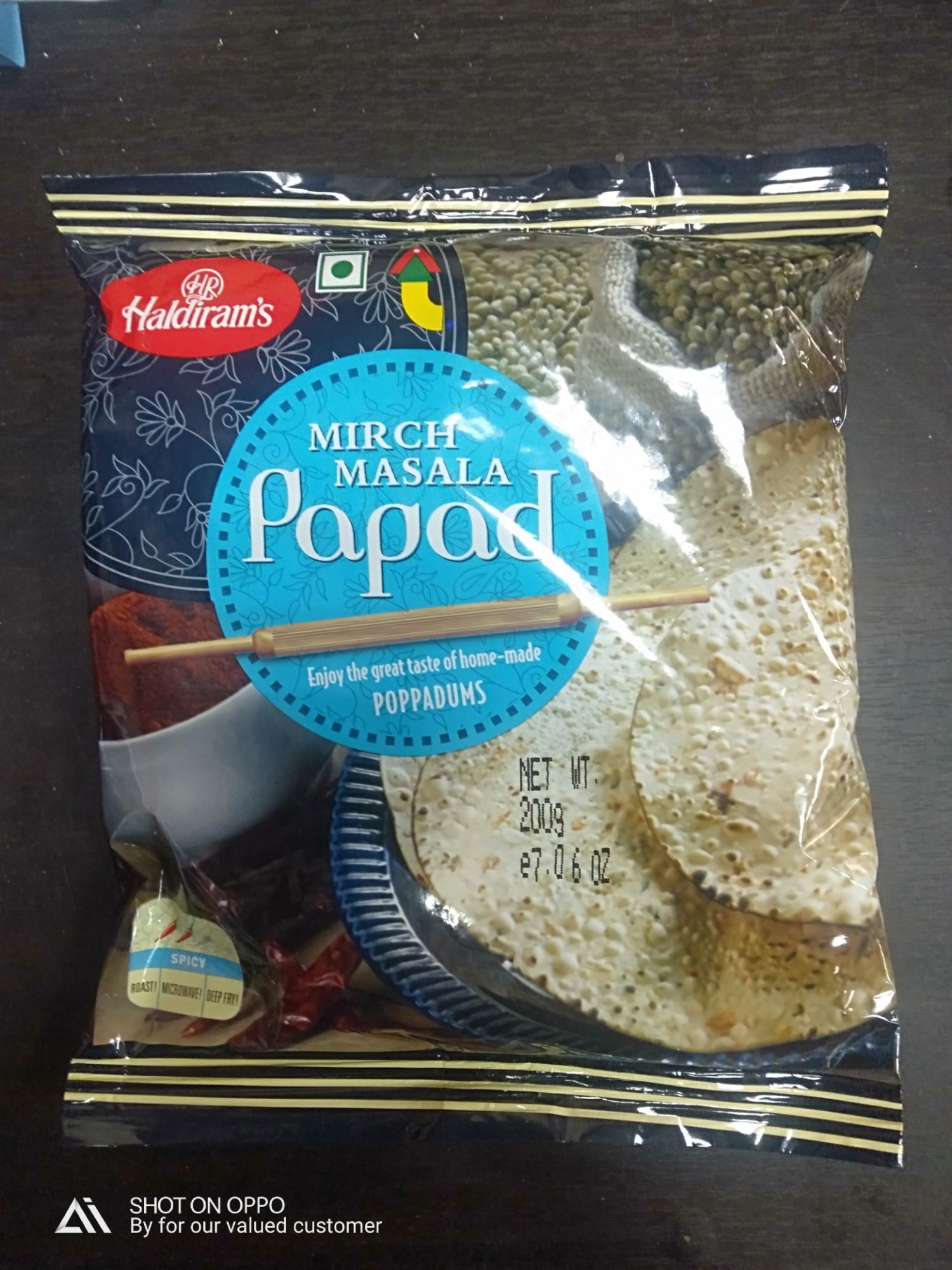 haldiram's mitch masala papad 200 gram exp 10/1/2022