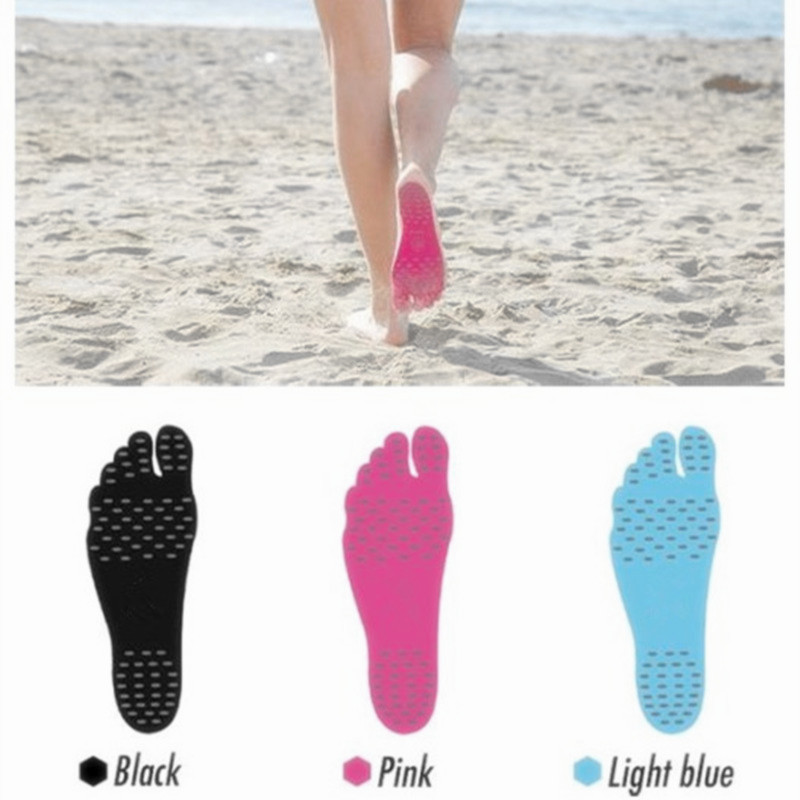 ที่ติดเท้า แผ่นติดเท้า ที่แปะเท้า Nakefit แผ่นแปะเท้า แผ่นรองเท้าสุดจี๊ด 10คู่   (สี ฟ้า  สี ดำ  สี ชมพู ) กันน้ำ กันความร้อน และกันลื่น ป้องกันเท้าเกิดบาดแผล 10 Pair Pads Sticker Shoes Stick on Soles Sticky Pads for Feet