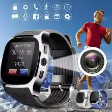 ภาพขนาดย่อของภาพหน้าปกสินค้าT8 บลูทูธสมาร์ทนาฬิกาผู้ชายหน้าจอสัมผัสพร้อมกล้องสนับสนุนซิมการ์ดโทรติดตามตำแหน่งการเคลื่อนไหวสมาร์ทนาฬิกาสมาร์ท Pedometer นาฬิกา จากร้าน smart watch mall บน Lazada