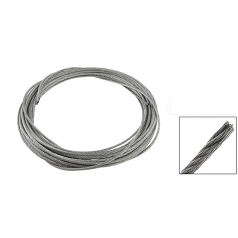 2X 3mm Diameter Flexible Stainless Steel Wire Rope Cable 12 Meter ...