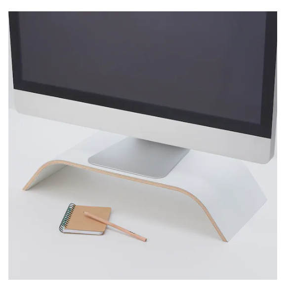 Monitor stand, fixed height, white
