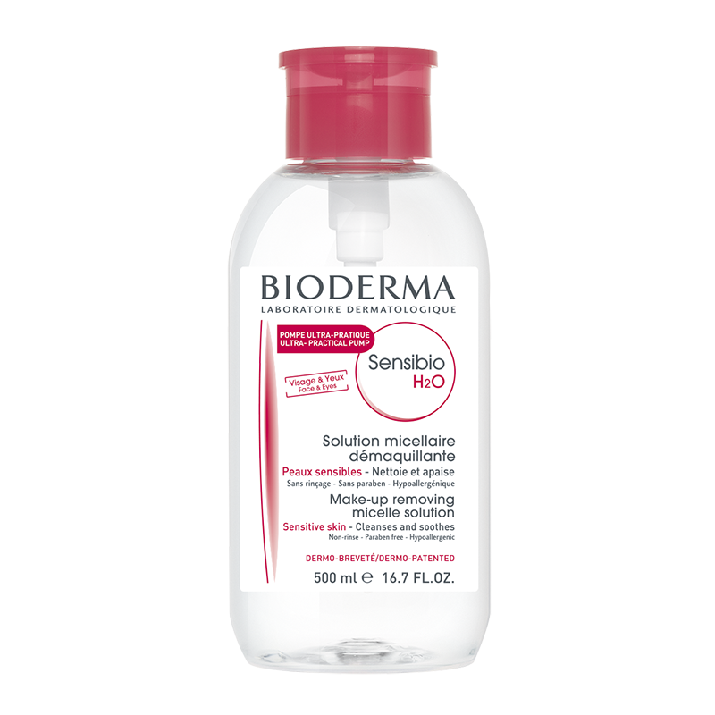 BIODERMA Sensibio H2O 500 ml. (ฝาปั๊ม) คลีนซิ่งเช็ดหน้าสำหรับผิวบอบบาง แพ้ง่าย ไบโอเดอร์มา เซ็นซิบิโอ เอชทูโอ