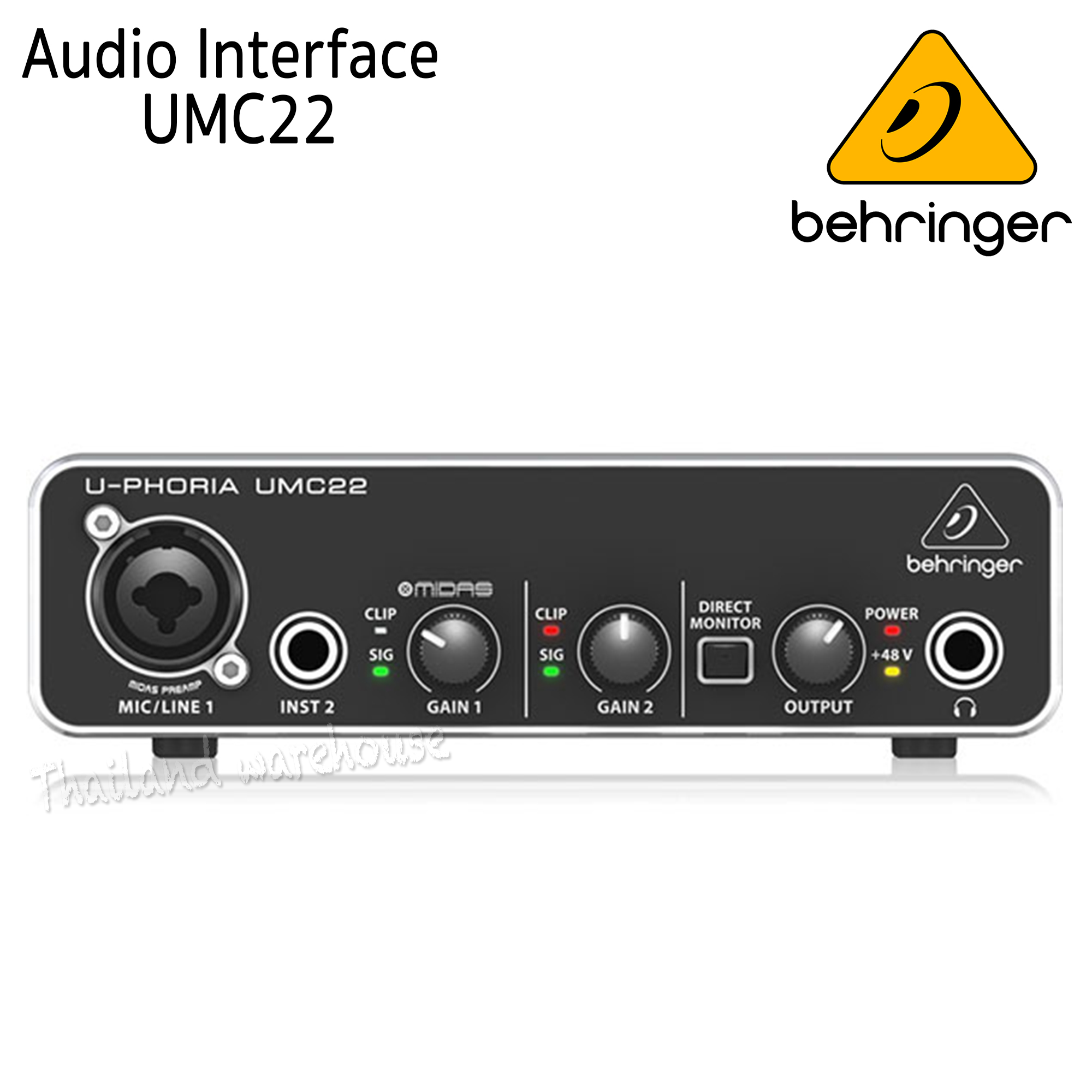 BEHRINGER U-PHORIA UMC22 USB Audio Interface ออดิโออินเตอร์เฟส | Lazada ...