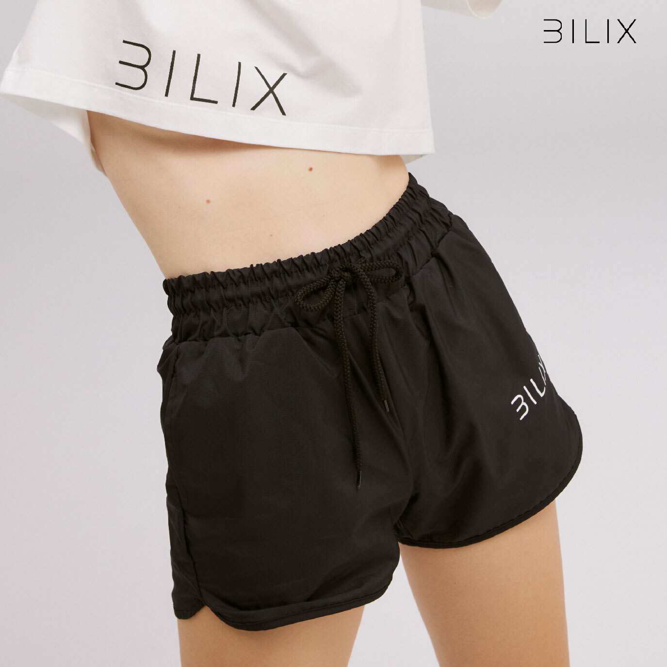 BILIX Shorts (Black) กางเกงขาสั้นออกกำลังกาย เอวยางยืด กระชับสัดส่วน ...