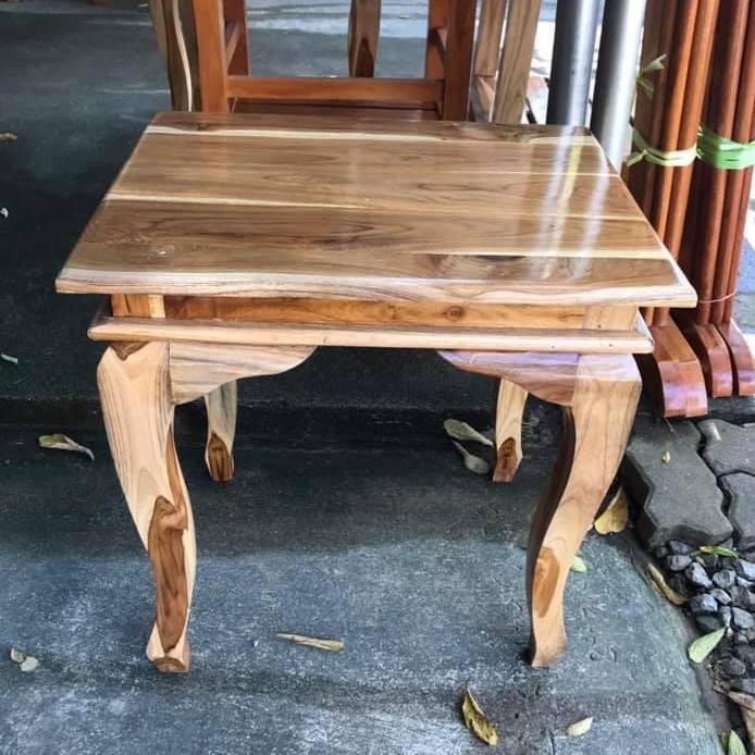 CProduct โต๊ะข้างเตียง โต๊ะกลาง โต๊ะไม้สัก โต๊ะกาแฟ สีธรรมชาติเคลือบเงา teak wood nightstand ขนาด40*50สูง50ซม